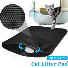 Черная Нескользящая подстилка для кошки EVA двухслойная кошачий подстилка водонепроницаемый коврик для помёта для домашних животных коврик для кошек чистый коврик продукты
