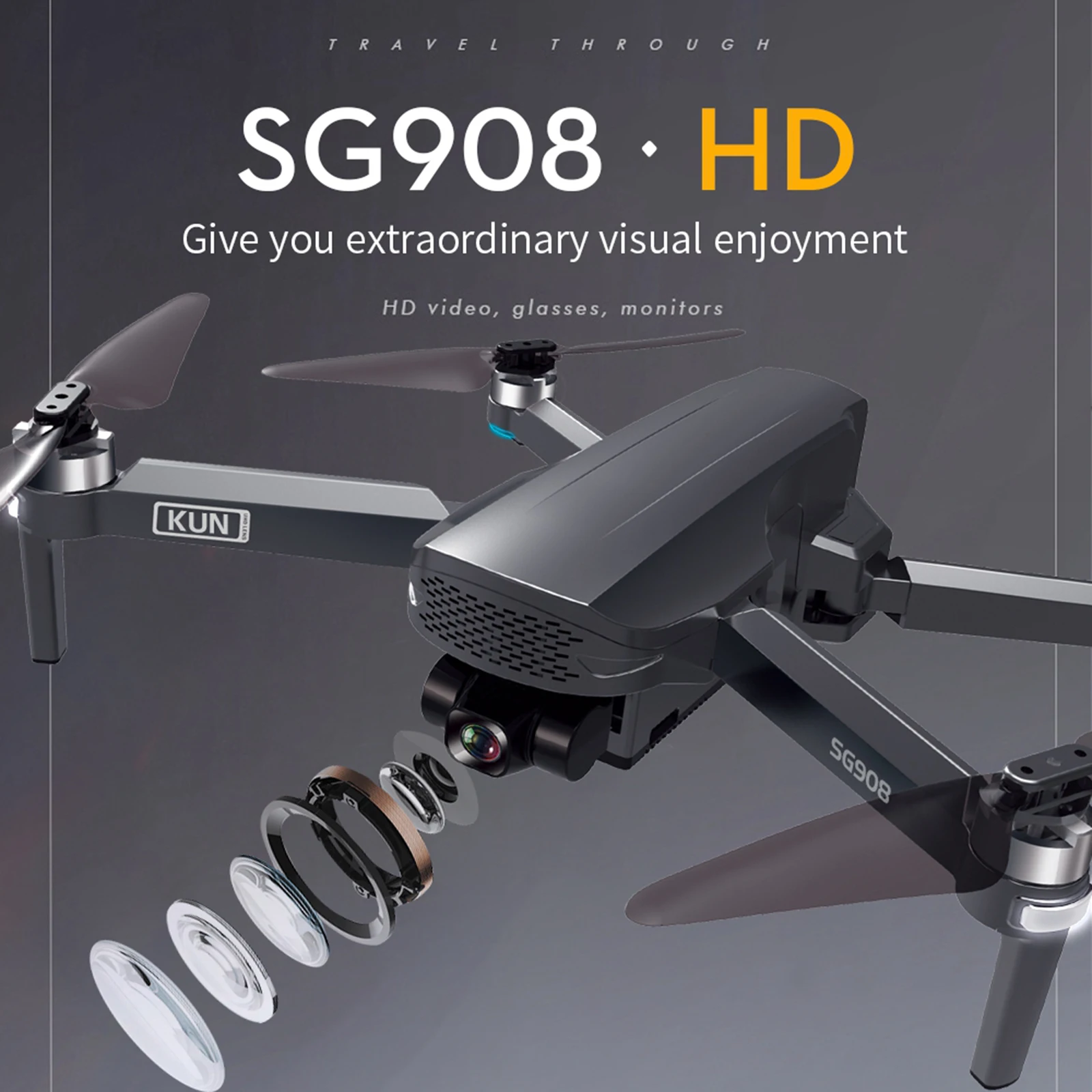 5G Wifi Drone GPS 4K HD Camera Foldable RC Quadcopter Helicopter Follow Me, 1200m Remote Control Distance