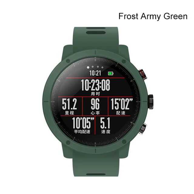 army green Чехол для смарт часов AMAZFEEL для Huami Amazfit Stratos 2 Аксессуары для часов PC чехол для Huami AMAZFIT Stratos Pace 2 защитный чехол - Цвет: army green
