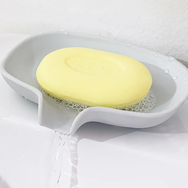

Silicone Drain Soap Box Sponge Holder Portable Non-Slip Kitchen Sponge Drain Tray Bathroom Soap Holder Fast Drainage