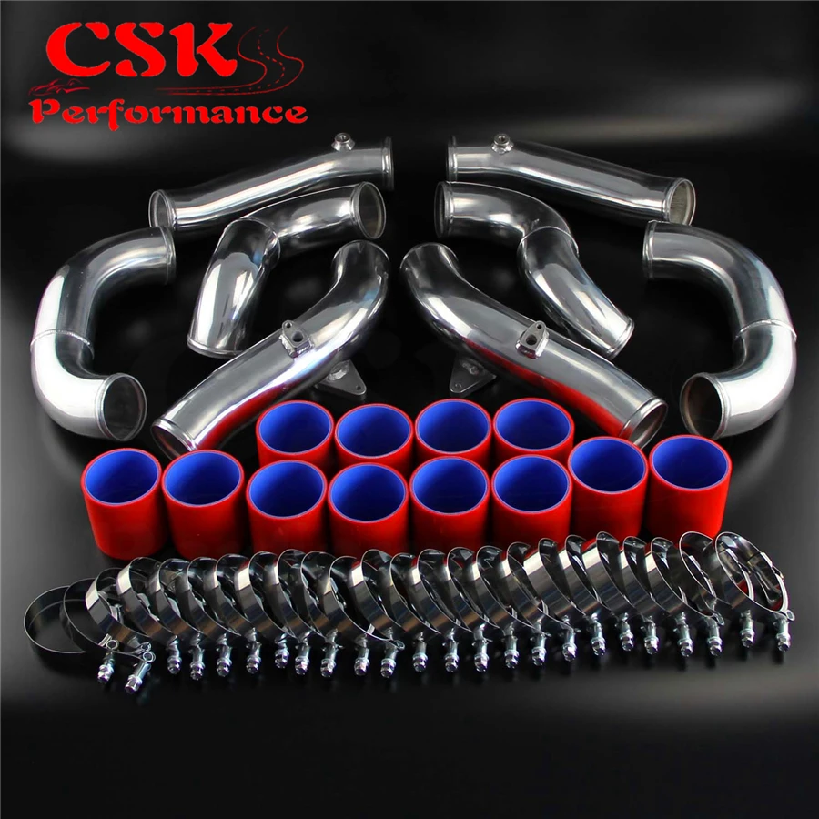 Racing Turbo Intercooler Piping Kit Fits For Nissan GT R R35 VR38DET VR38 09 15 Black / Blue