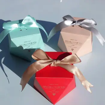 

Red/Pink/Blue Diamond Shape Favor Boxes Candy Boxes Favor Or Treat Boxes Cardboard Boxes For Wedding Or Parties
