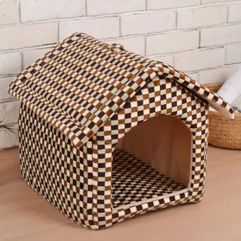 

Cat House Insulated Foldable Pet House with Removable Soft Mat for Puppy Dog