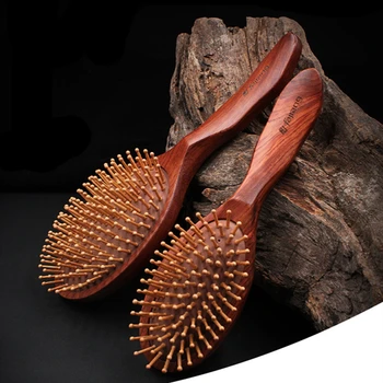 

2 Sizes Hair Comb Airbag Massage Comb Rosewood Rubber Cushion Anti-static Hair Brush Combs Health Care Wooden Comb G0803