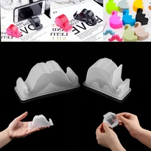 Universal Cell Phone Stand Epoxy Mold Elephant Mustache Shape Phone Holder Silicone Mold For DIY Decoration Craft Making Tool