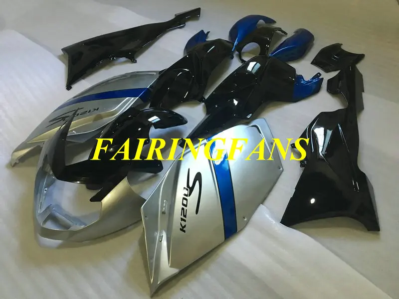 Комплект обтекателей для мотоцикла K1200S 05 06 07 08 K 1200S K1200 2005 2006 2007 2008 ABS серебристый черный Обтекатели кузова+ подарки BA11