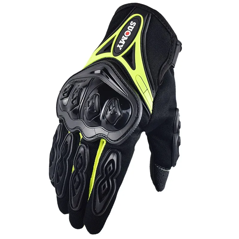 Мужские и женские дышащие перчатки для сенсорного экрана Guantes Luvas moto cross перчатки с сенсорным экраном велосипедные гоночные перчатки - Цвет: Зеленый
