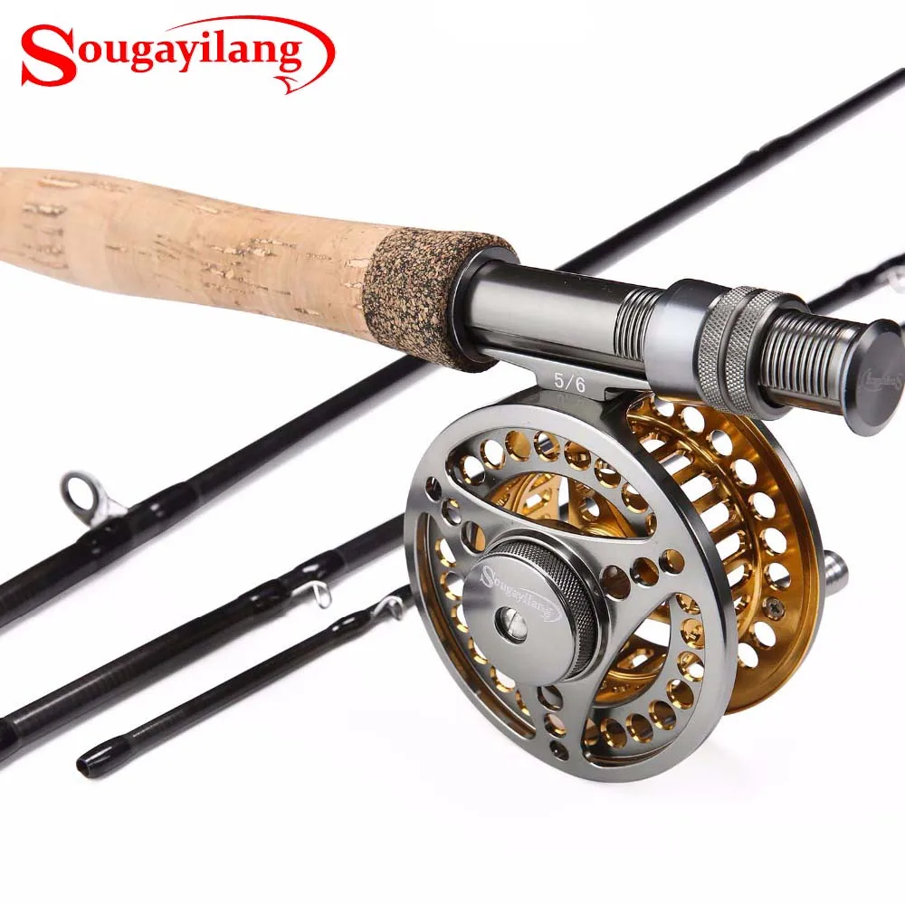 

Sougayilang Fly Fishing Rod and 5/6 Fly Reel Sets 2.7m Carbon Freshwater Fly Rod Full Metal Fishing Reel Combo Fish Tackle Pesca