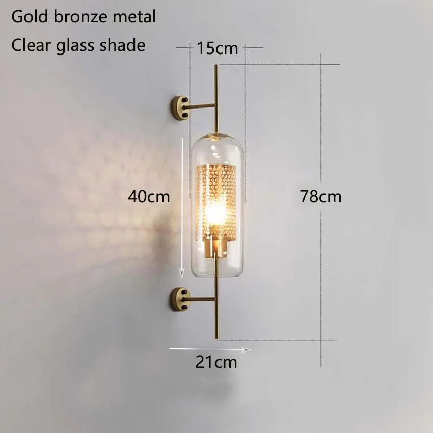 Промышленный Ретро Стеклянные Настенные светильники металлическая сетка Творческий Лофт Кухня ресторан спальня гостиная лестничный коридор бра, настенные светильники - Цвет абажура: show as the picture