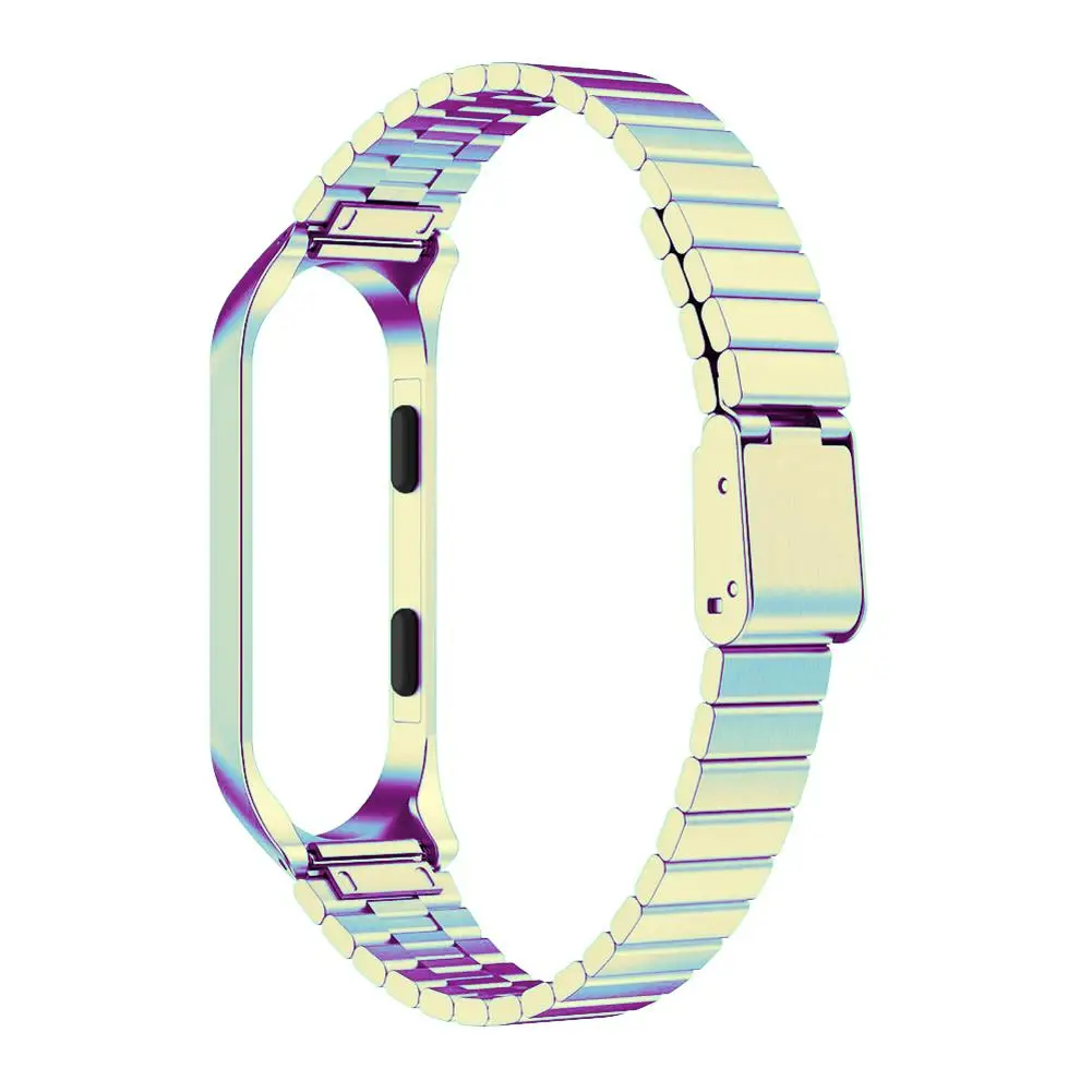 

2019 Newest High Quality Replacement Watchband Stainless Steel Wristband Strap with Metal Case for Xiaomi Mi Band 3 4 Bracelet