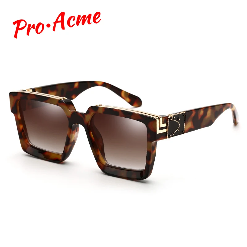 Pro Acme Роскошные брендовые дизайнерские Квадратные Солнцезащитные очки для мужчин и женщин, модные очки с толстой оправой для мужчин s UV400, мужские знаменитые очки PD1399