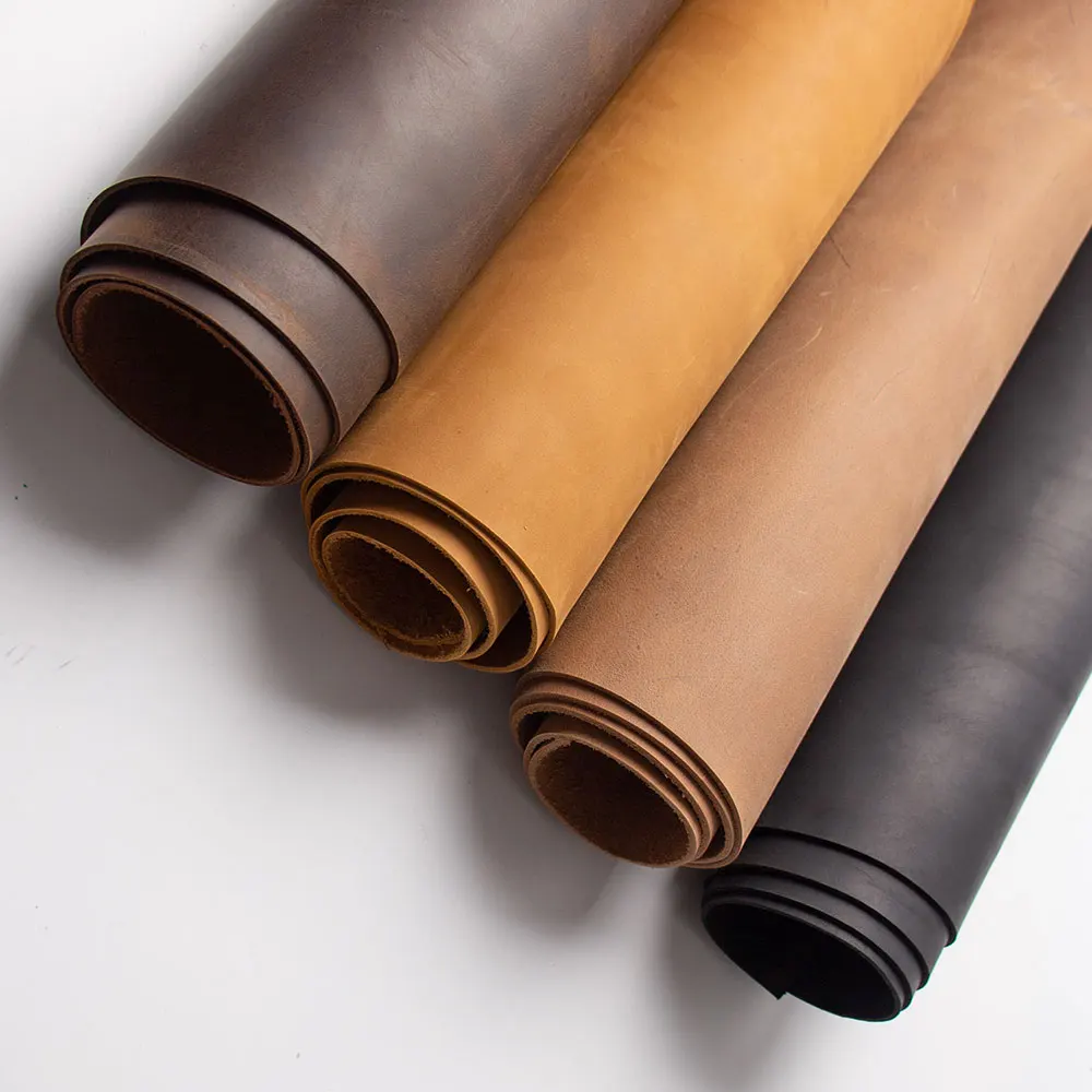Natural Square Piece Cowhide First Layer Leather Hides Cow Skin Thick Genuine Leather About 1.5 to 2 mm Brown Crazy Horse Skin