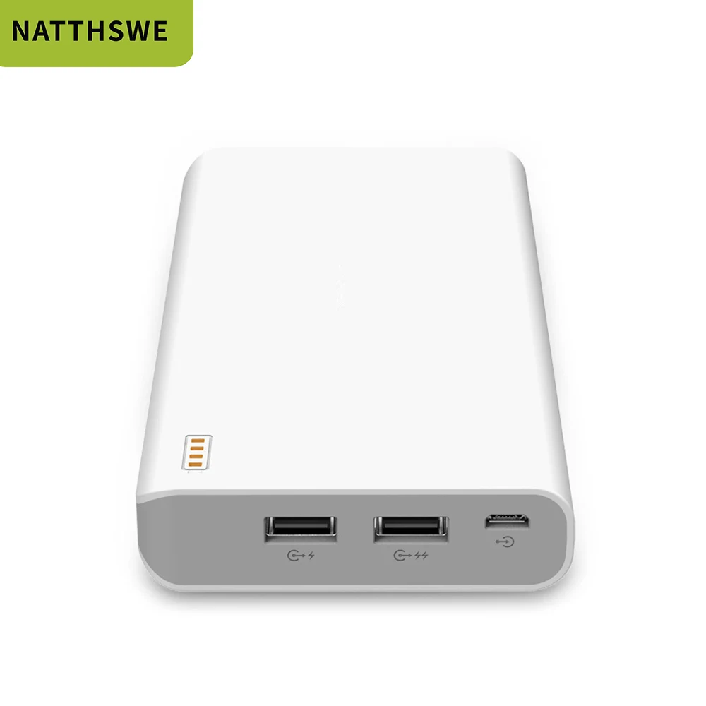 NATTHSWE 20000 mAh power Bank PD Быстрая зарядка 3,0 20000 mAh power bank для Xiaomi Mi 9 портативный внешний аккумулятор - Цвет: Белый