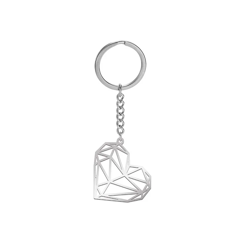 COOLTIME сердце солнце милые животные Тигр полые нержавеющая сталь Пара любовник пользовательские кулон брелок для женщин мужчин Рождественский подарок - Цвет: heart