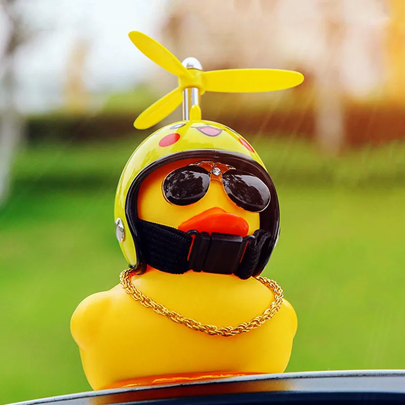 Casco de viento roto para coche, accesorios de decoración para coche, pato amarillo pequeño, rompevientos
