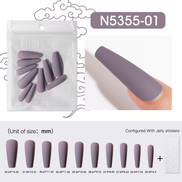 10PCS/LOT False Nail Color Artifical Fake Nails Art  All For Manicure Press On Nail Gel Tools Matt Gel Art Design