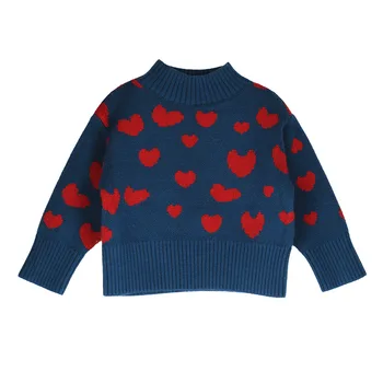 

Boys and girls thicken Angola love sweater 2019 winter children's heads of foreign warm knit bottoming shirt