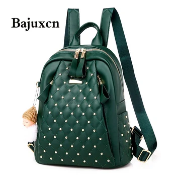 

Luxury designer ladies multi-function travel backpack rivet bag 2020 autumn new young girl student school bag hot sale