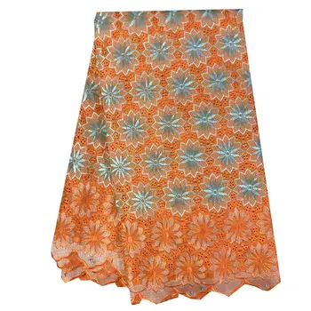 

Factory price African Cotton Lace Fabric With Eyelet Embroidery Nigerian Swiss Voile Lace In Switzerland 5 Yard