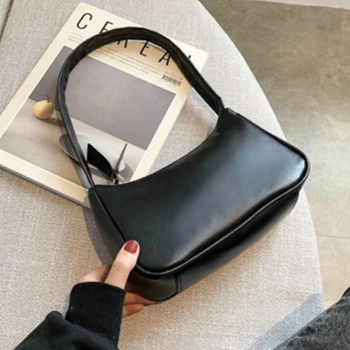 

Retro one shoulder underarm bag 2020 new fashion shoulder bag high quality PU leather baguette shape women handbag