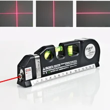 Laser nível horizonte medida vertical 8ft alinhador padrão e métrica réguas multiuso medida nível laser preto