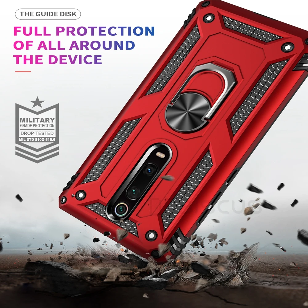 Luxury Armor Soft Shockproof Silicone Bumper Case with Metal Ring
