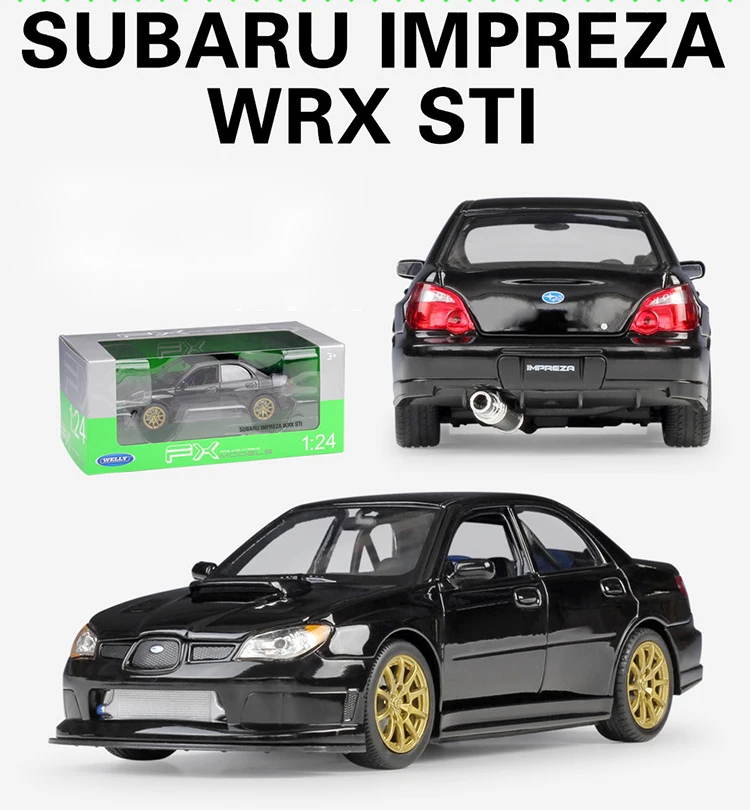 WELLY литой автомобиль 1:24 Масштаб SUBARU WRX STI симулятор Классическая Металлическая Модель автомобиля сплав игрушечный автомобиль спортивный автомобиль для детей подарочная коллекция