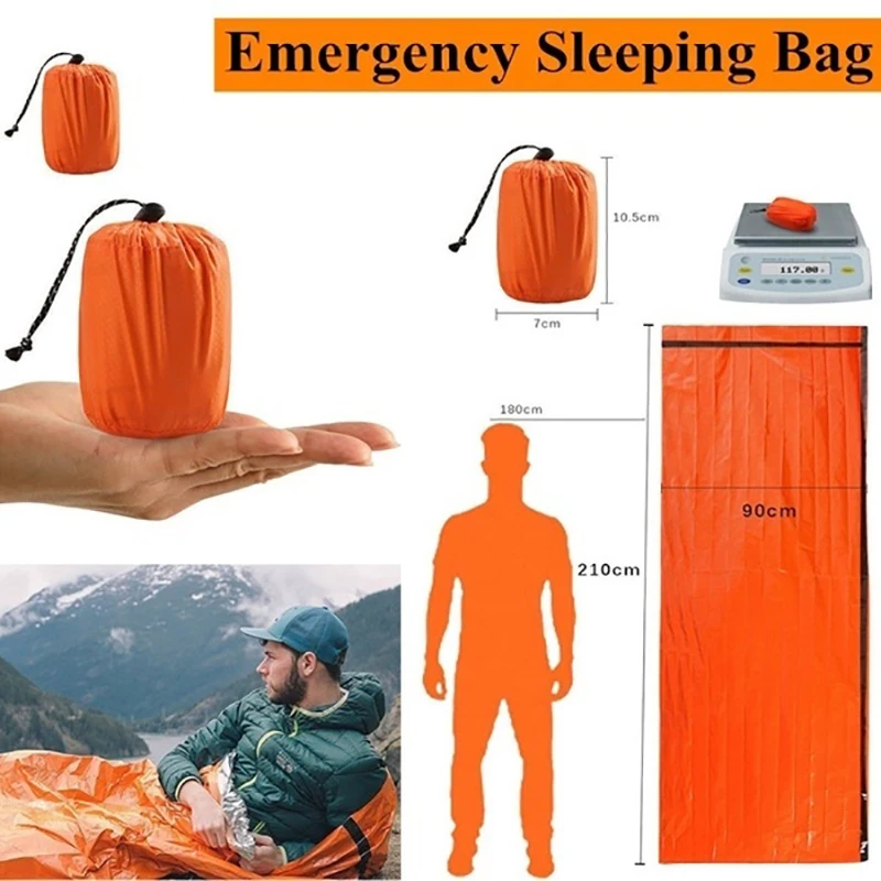 Emergency Bivy Sleeping Bags, Ultra Portable Waterproof PE Thermal