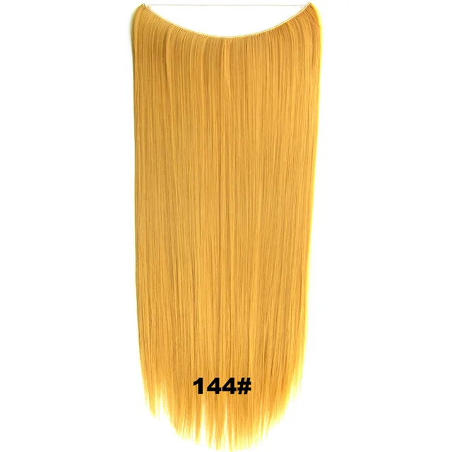 24inch 50grams 100grams Synthetic Hair Extension Gradual Color Brown Gray Blonde String Halo Hairpieces Extensions 100g-144