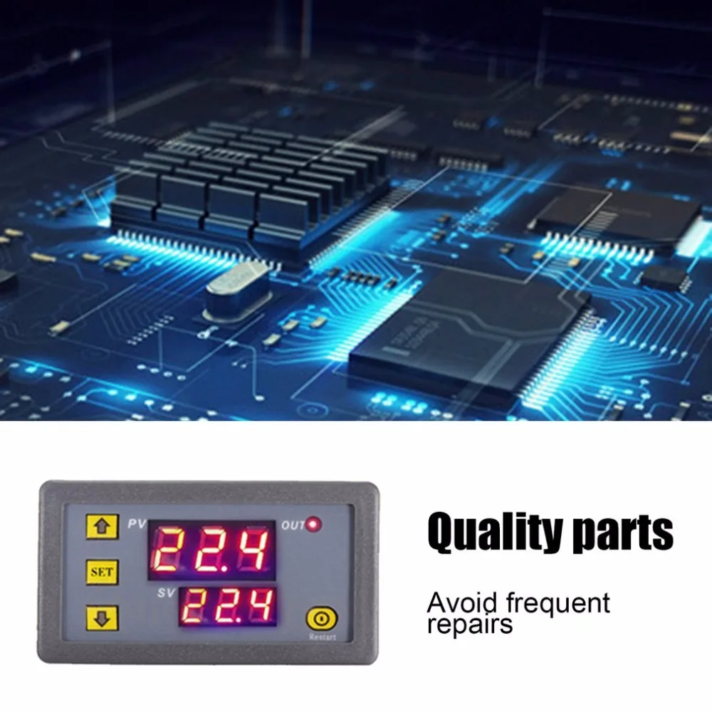W3230 контроллер температуры термостат двойной светодиодный цифровой терморегулятор детектор темп метр тепловой охладитель