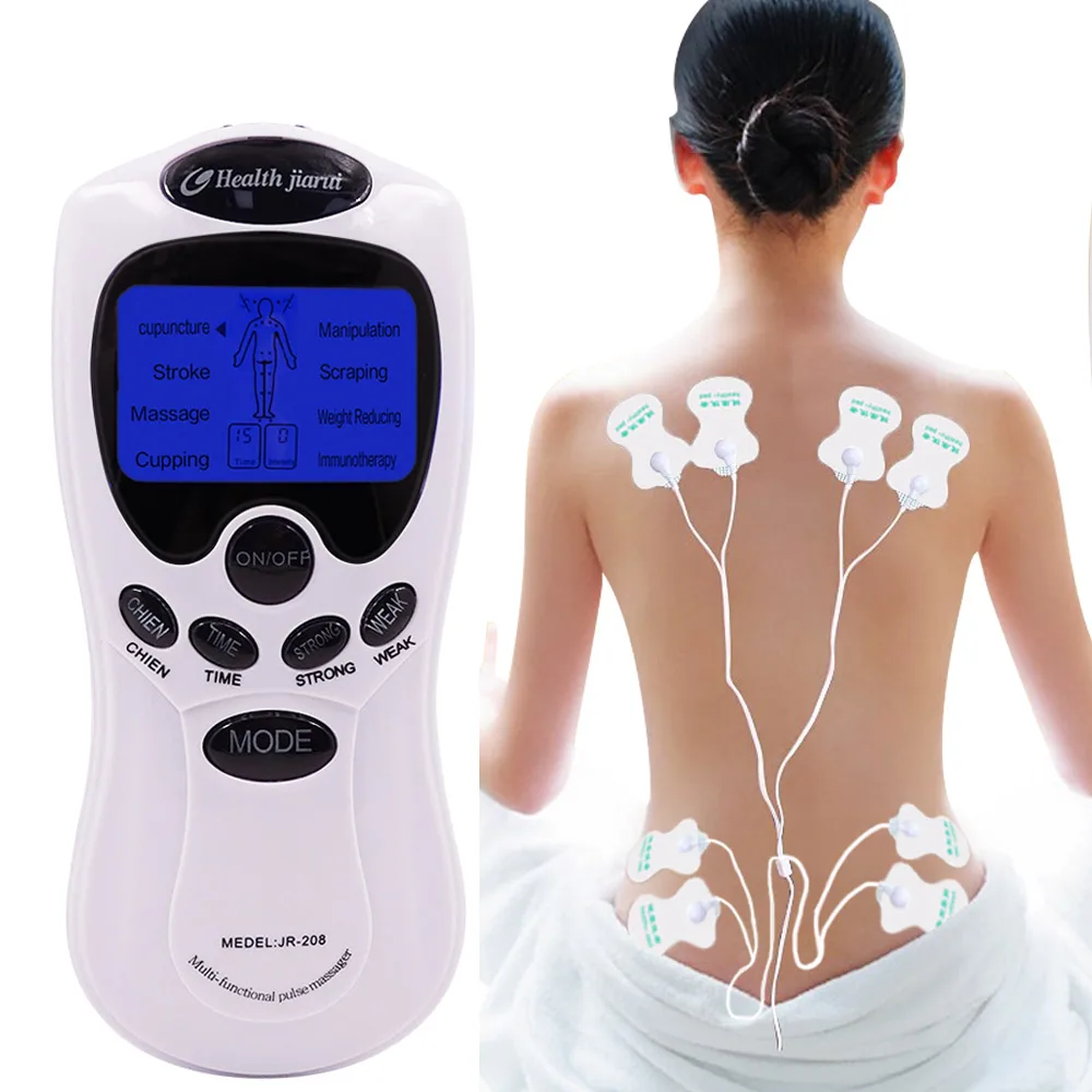 

Electric Tens Acupuncture Body Muscle Massager Digital Therapy Machine 8 Pads For Neck Foot Leg Back Massage Pain Relief