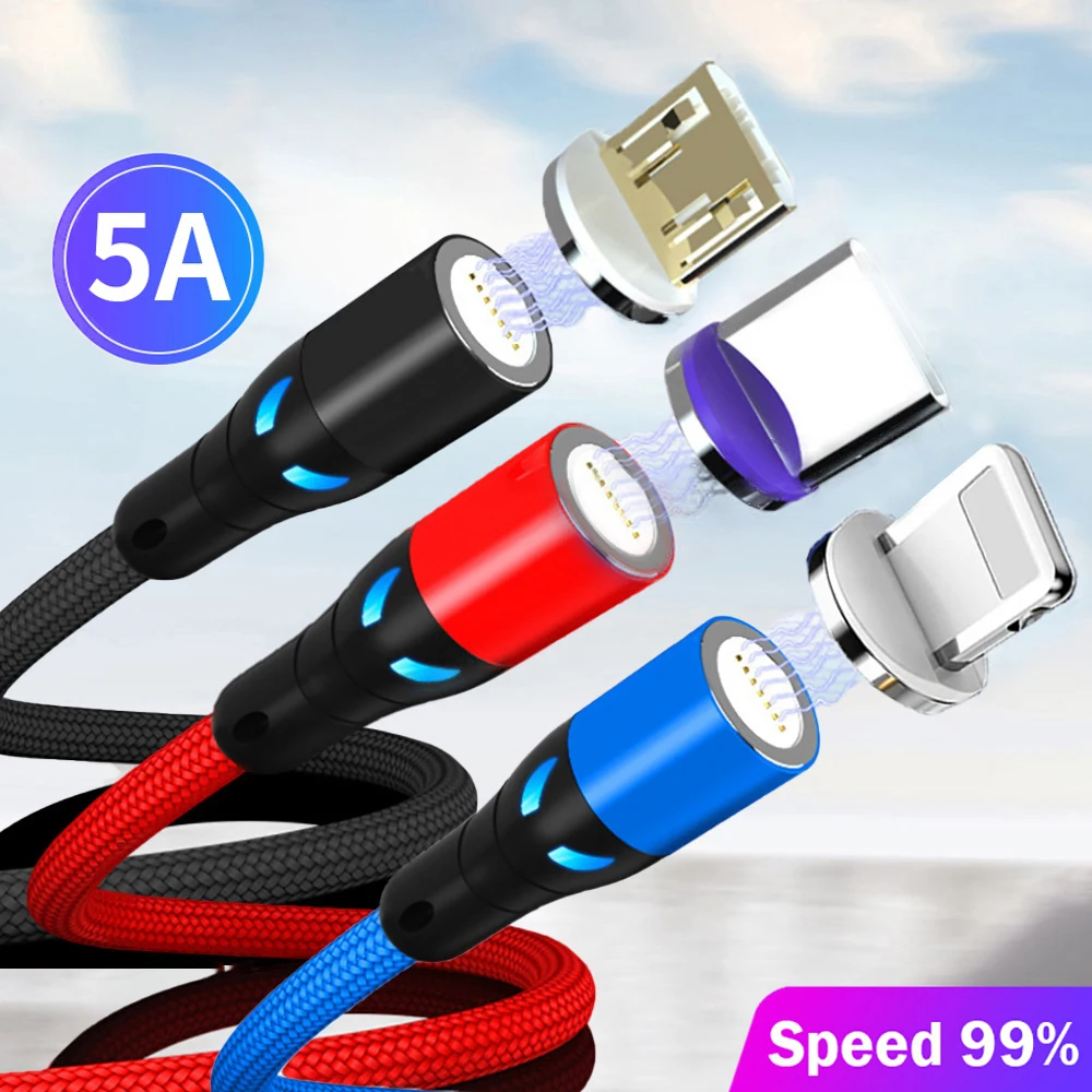 

5A Magnetic Cable Micro usb Type C Super Fast Charging Wire Microusb Type-C Magnet Charger usb c For iphone 11 huawei usb cable