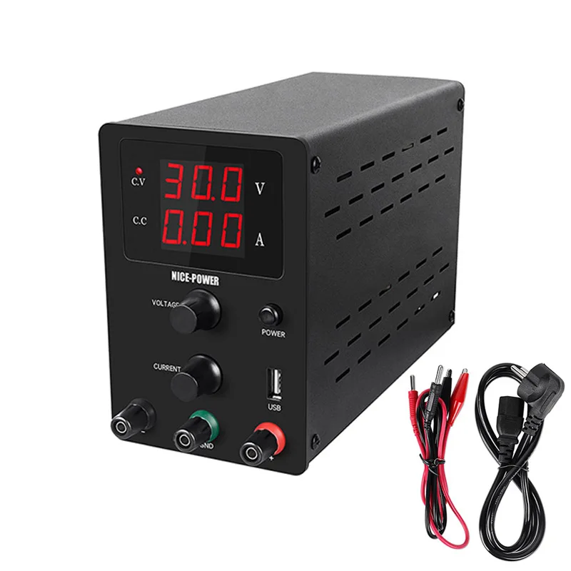 

New 30v 10a LED Display Laboratory DC Power Supply Adjustable Desktop Variable Switching Power Supply USB For Laptop Repair