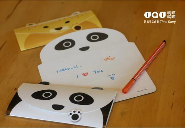 2 шт./партия креативные милые животные панда собака Стиль бумага крафт-конверт Корейская открытка Канцелярские принадлежности 03226
