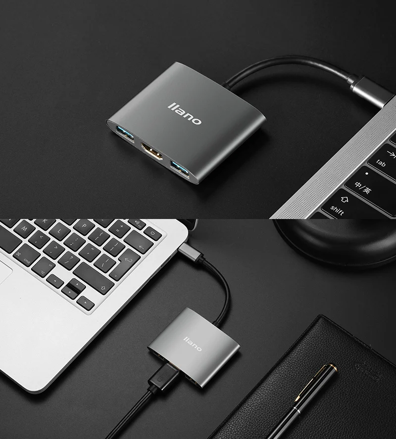 Llano USB C концентратор к HDMI адаптер для Macbook Pro/Air Thunderbolt 3 концентратор USB Type C к HDMI 4K USB 3,0 порт USB-C питания