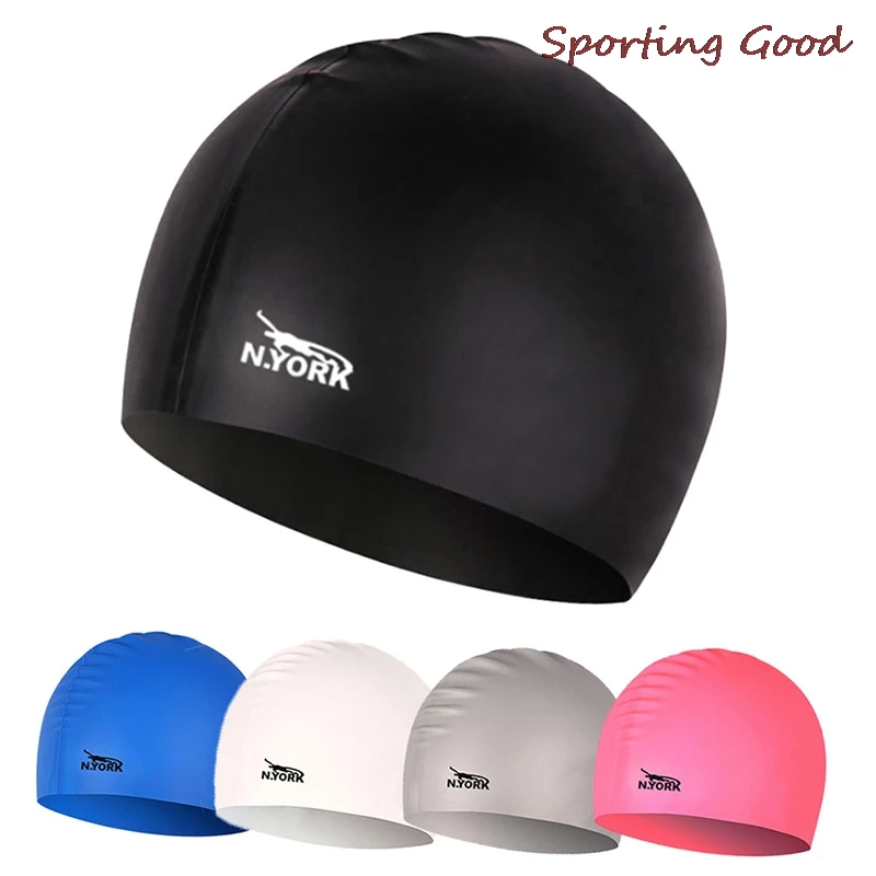 Swim Caps Waterproof Silicone Swim Pool Hat For Adult Men Women Kids Swimming Head Cover Protect Ear Swimming Cap
