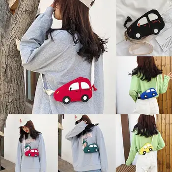 

2019 new Lovely Women Car Shape Canvas Crossbody Shoulder Pouch Sling Bag Mini Handbag сумки через плечо женские