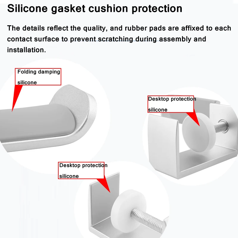 360 Degree Rotating Aluminum Alloy Headphone Holder Double Desk Clip Headset Hanger 2 in 1 Earphone Mount Under Desk Stand Rack