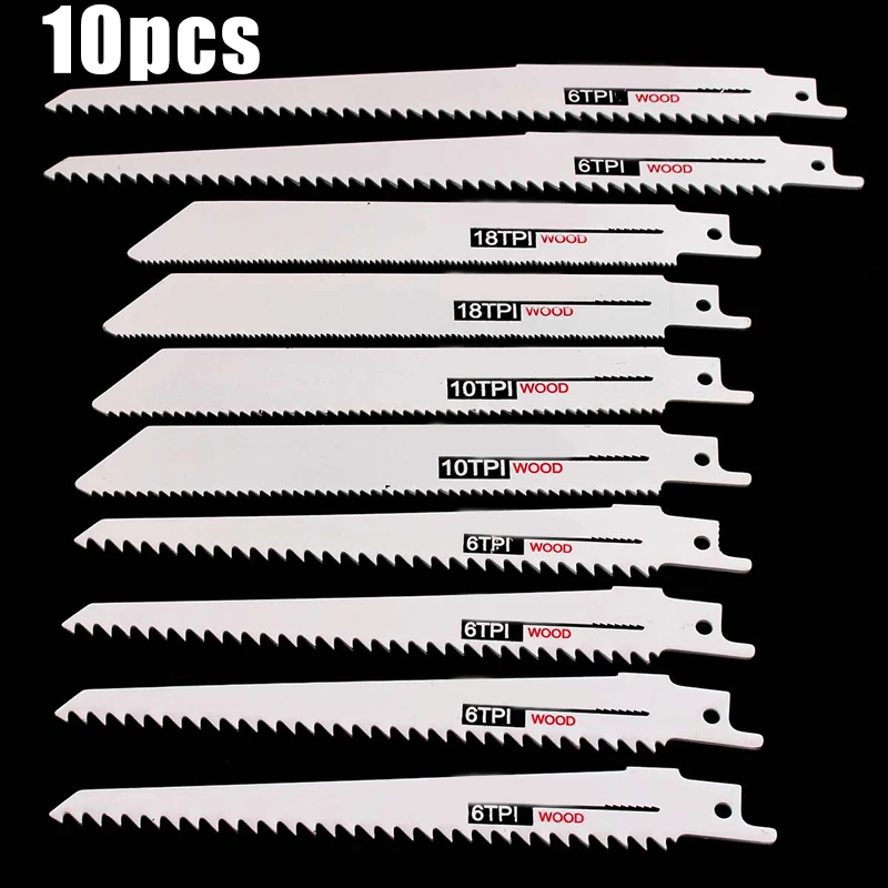 

10pcs HCS Reciprocating Multi Saw Cutter Blades Set For Metal Wood Cutting 2019