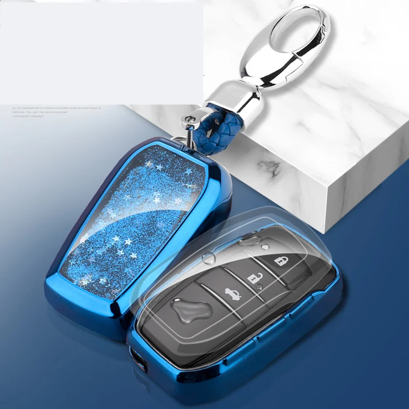 Чехол для ключей автомобиля из ТПУ Quicksand, чехол-держатель для Toyota C-hr Land Cruiser 200 Avensis Auris Corolla, 2 и 3 кнопки, стильный брелок для автомобиля