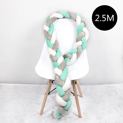 As shows 2.5M 2 м/2,5 м/3M/4M с узлом, Мягкий бампер для детской кроватки, бортики для кроватки, коврик для новорожденных, защитные бортики для кроватки, постельные принадлежности для младенцев - Цвет: As shows 2.5M