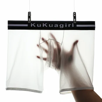 

Super Breathable Ice Silk Sexy Men Underwear Fast Drying Boxer Briefs Low Rise Trunk