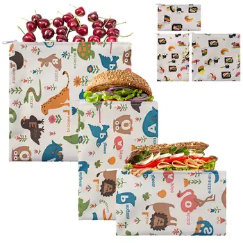 

3PCS Lunch Bag Reusable Snack Bag Waterproof Food Sandwich Storage Pouch Container Leakproof Food Storage Bags for Camping Trip