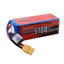 SUNPADOW 6S 22.2V Lipo Battery 5100mAh 60C with XT90 Plug for RC Airplane Helicopter Drone FPV Quadcopter Model Racing