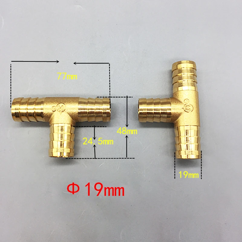 T образом Латунь Барб патрубок 3 способ разъем для 4 мм 5 мм 6 мм 8 мм 10 мм 12 мм 16 мм 19 мм шланг медь пагода воды арматура