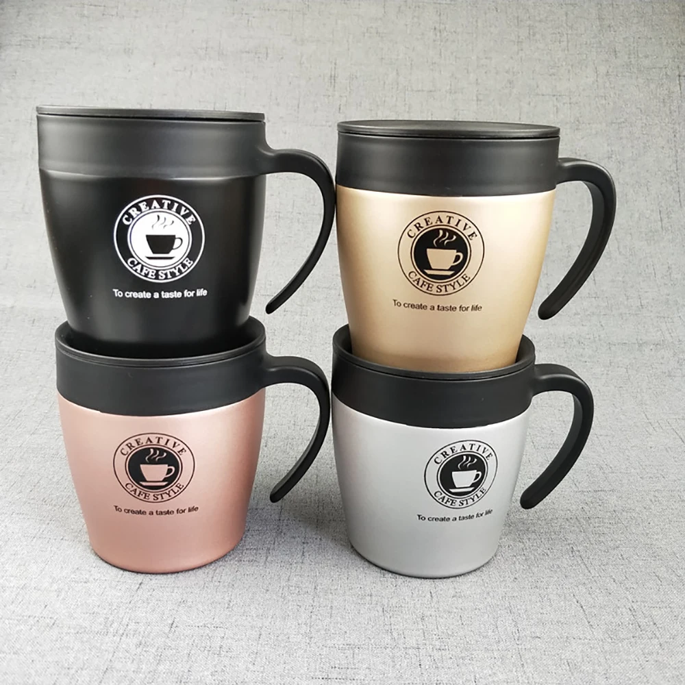 Best 330ML Coffee Mug Thermos Water Bottle Stainless Steel Vacuum Flask Thermobottle with Spoon Office Insulation Cup Thermal Bottles