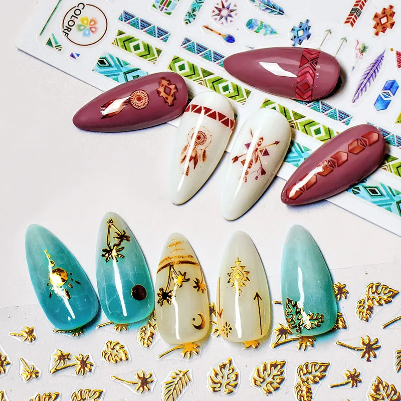 1 Набор смешанный дизайн новый набор стикеров для дизайна ногтей Черное кружево