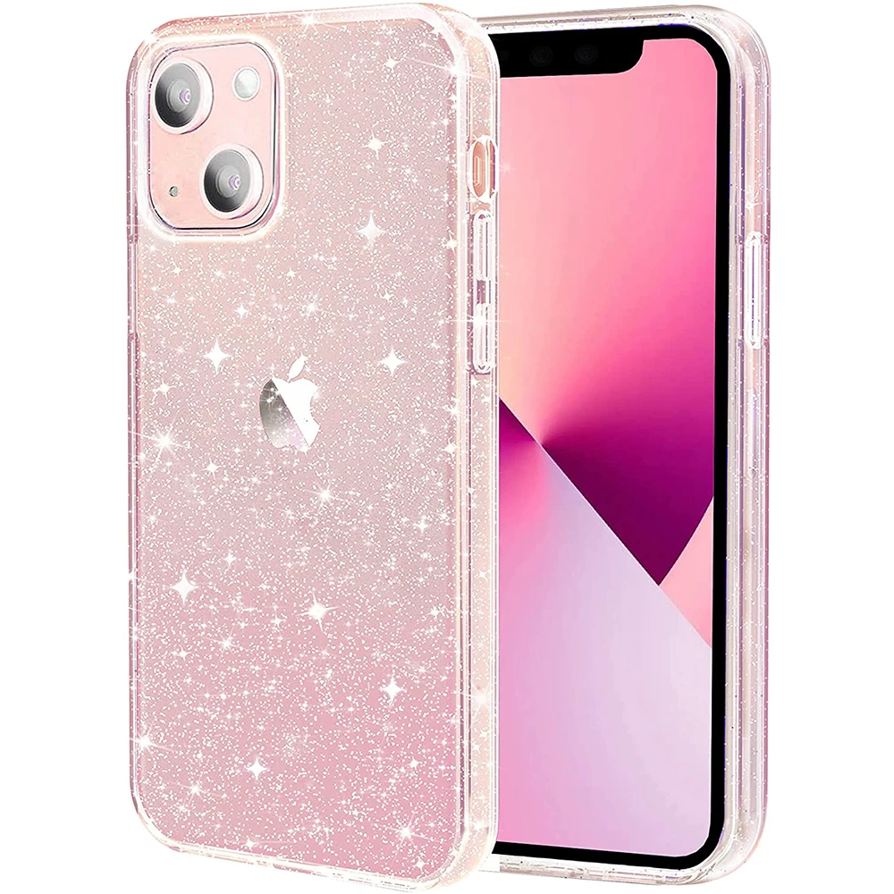 Clear Glitter Case For Iphone 13 Pro Max 12 Mini 11 13pro 12pro 11pro X Xs Xr 8 Plus 7 Se Iphone13 Phone Cover Accessories Phone Pouches Aliexpress