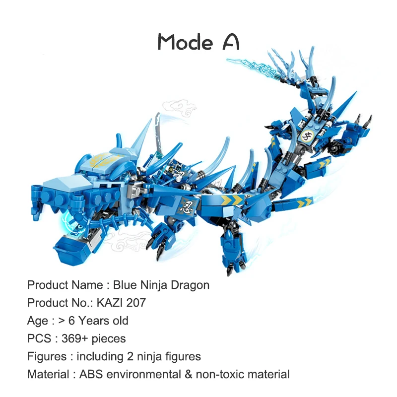 Джей Flying Blue ниндзя Дракон боевые мех серии 2in1 Набор фигурок модель &quotСделай