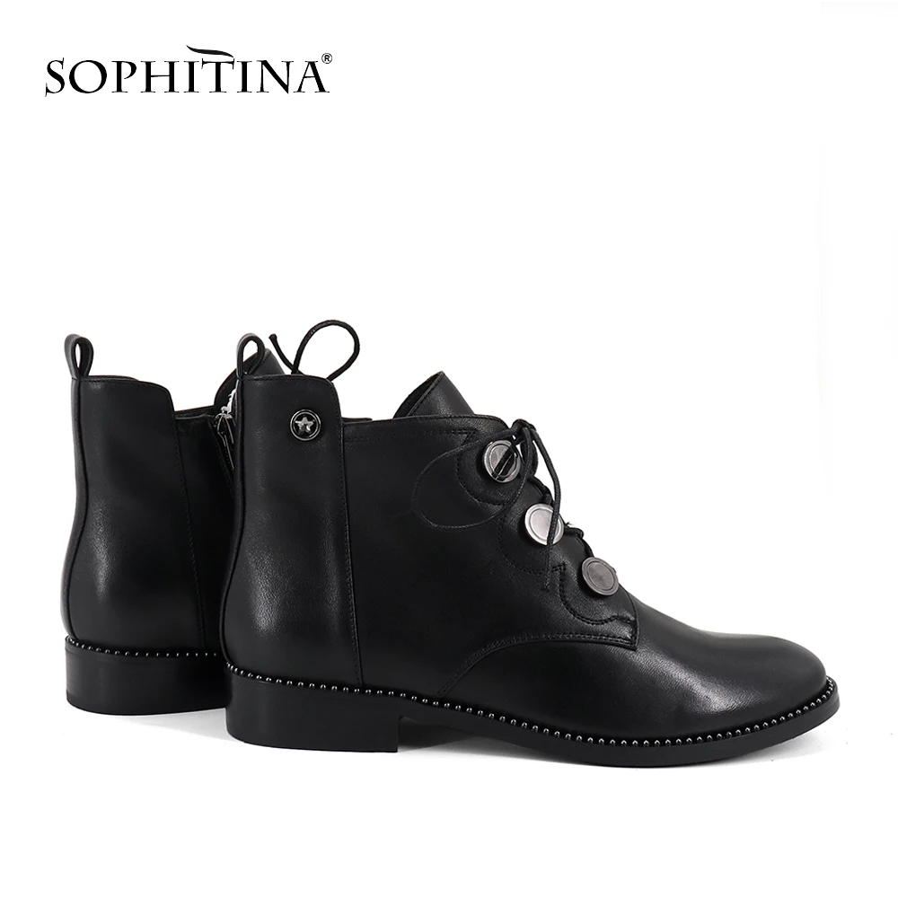 SOPHITINA/Женские ботиночки. Ботинки женские из натуральной кожи внутри ворсин.